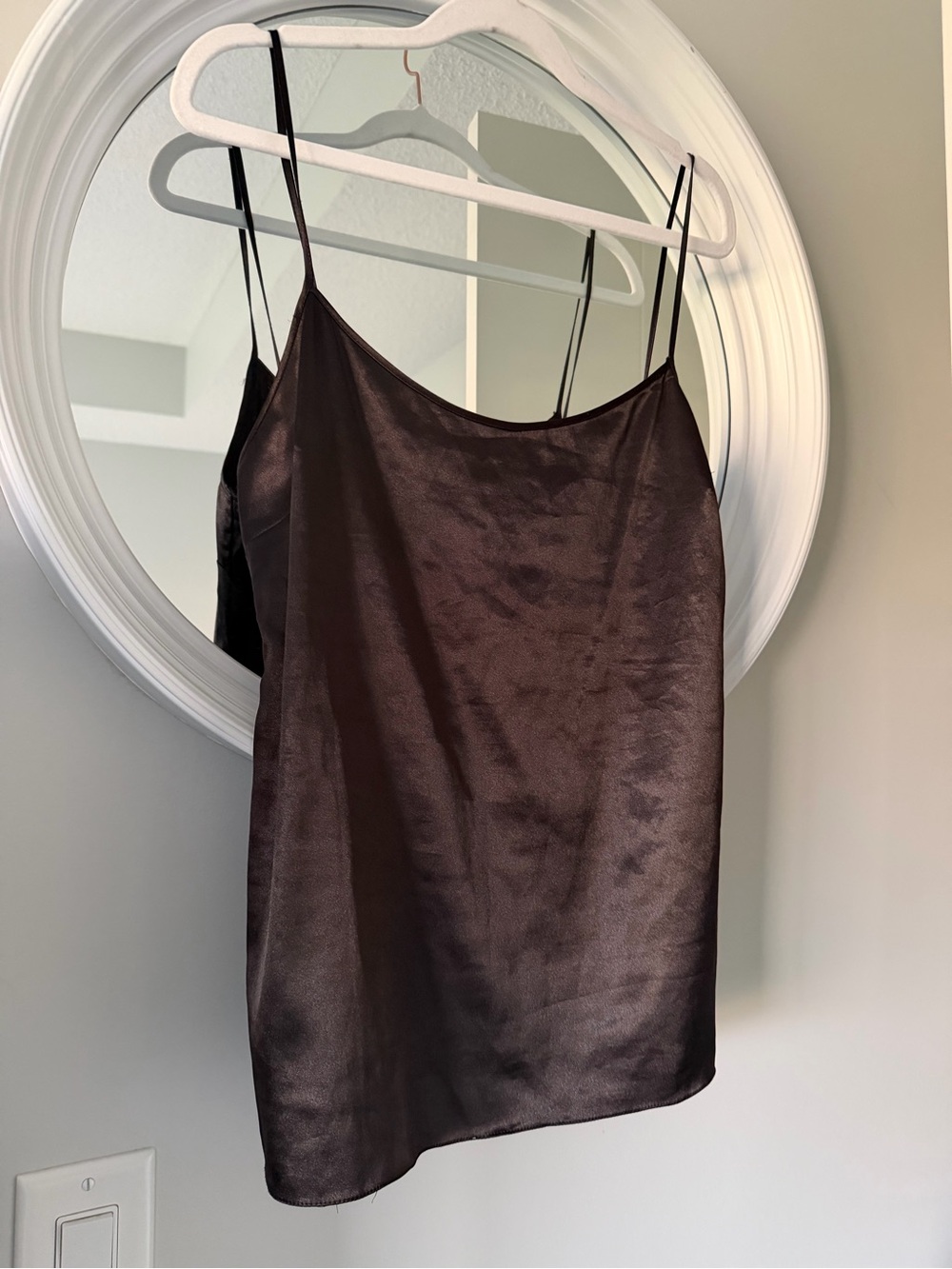 Elie Tahari Black Satin Slip Cami with Delicate Straps